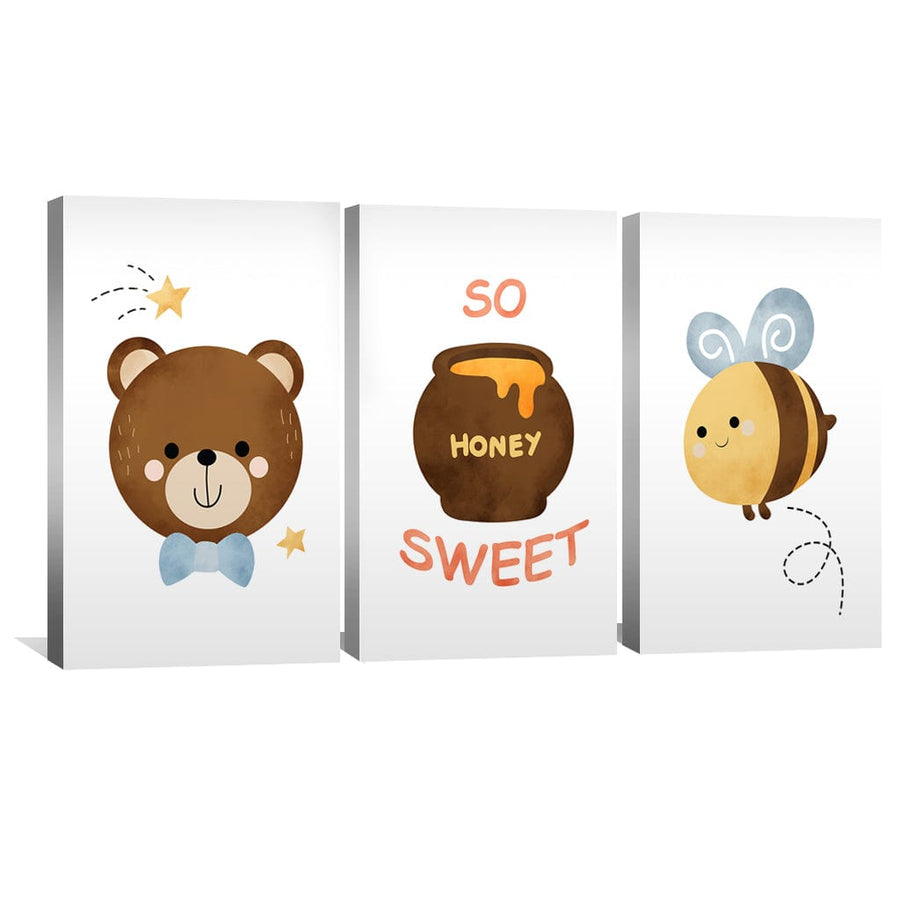 Bears and Bees Canvas Art Clock Canvas