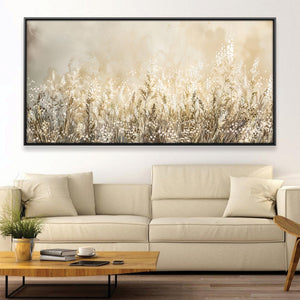 Beige Blossoms Canvas Art 20 x 10in / Canvas Clock Canvas