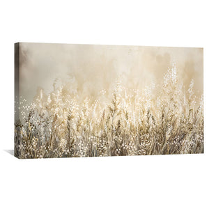 Beige Blossoms Canvas Art Clock Canvas