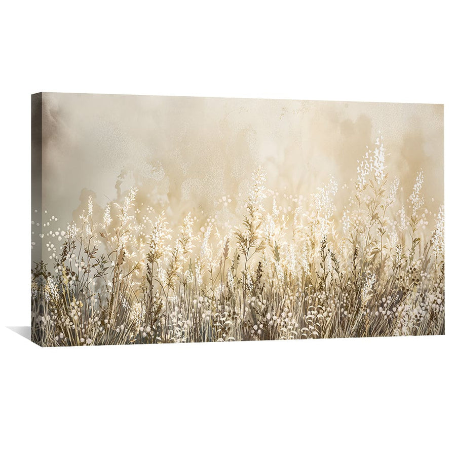 Beige Blossoms Canvas Art Clock Canvas
