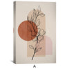 Beige Foilage Canvas Art Clock Canvas