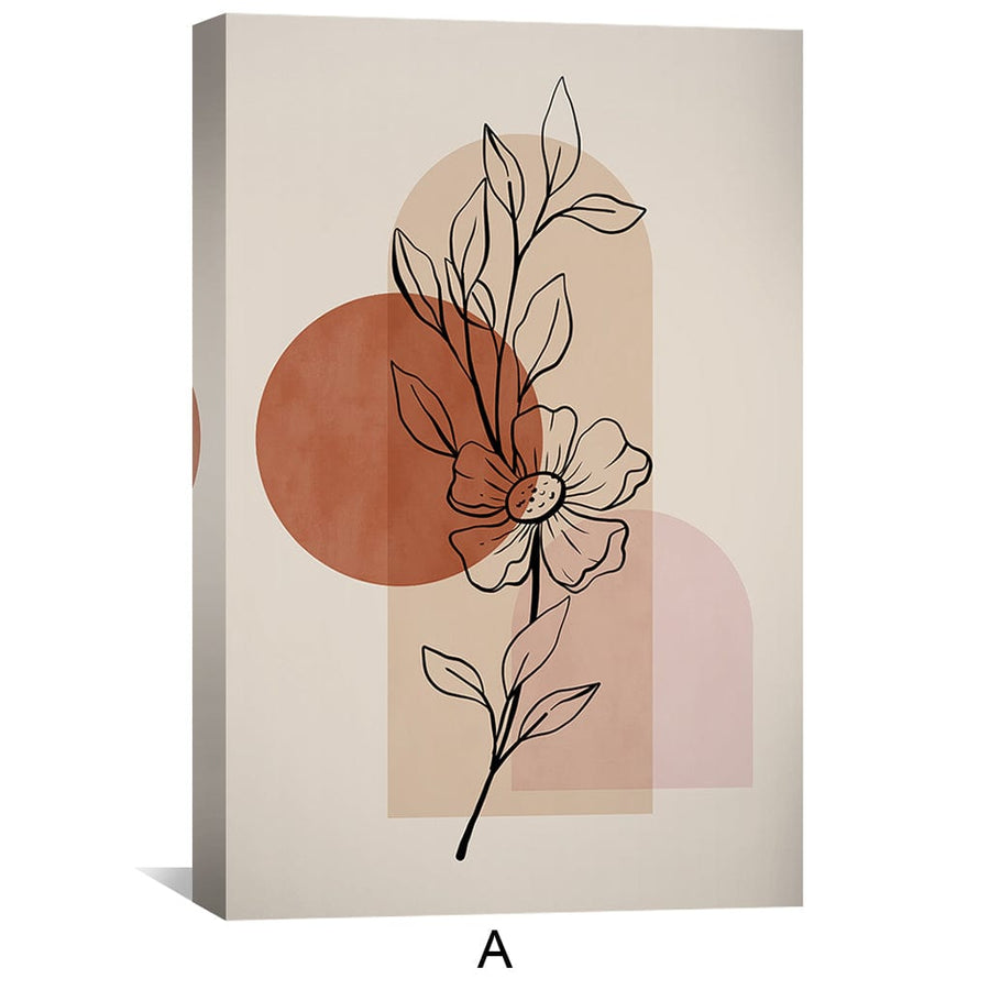 Beige Foilage Canvas Art Clock Canvas