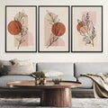 Beige Foliage Canvas Art Clock Canvas