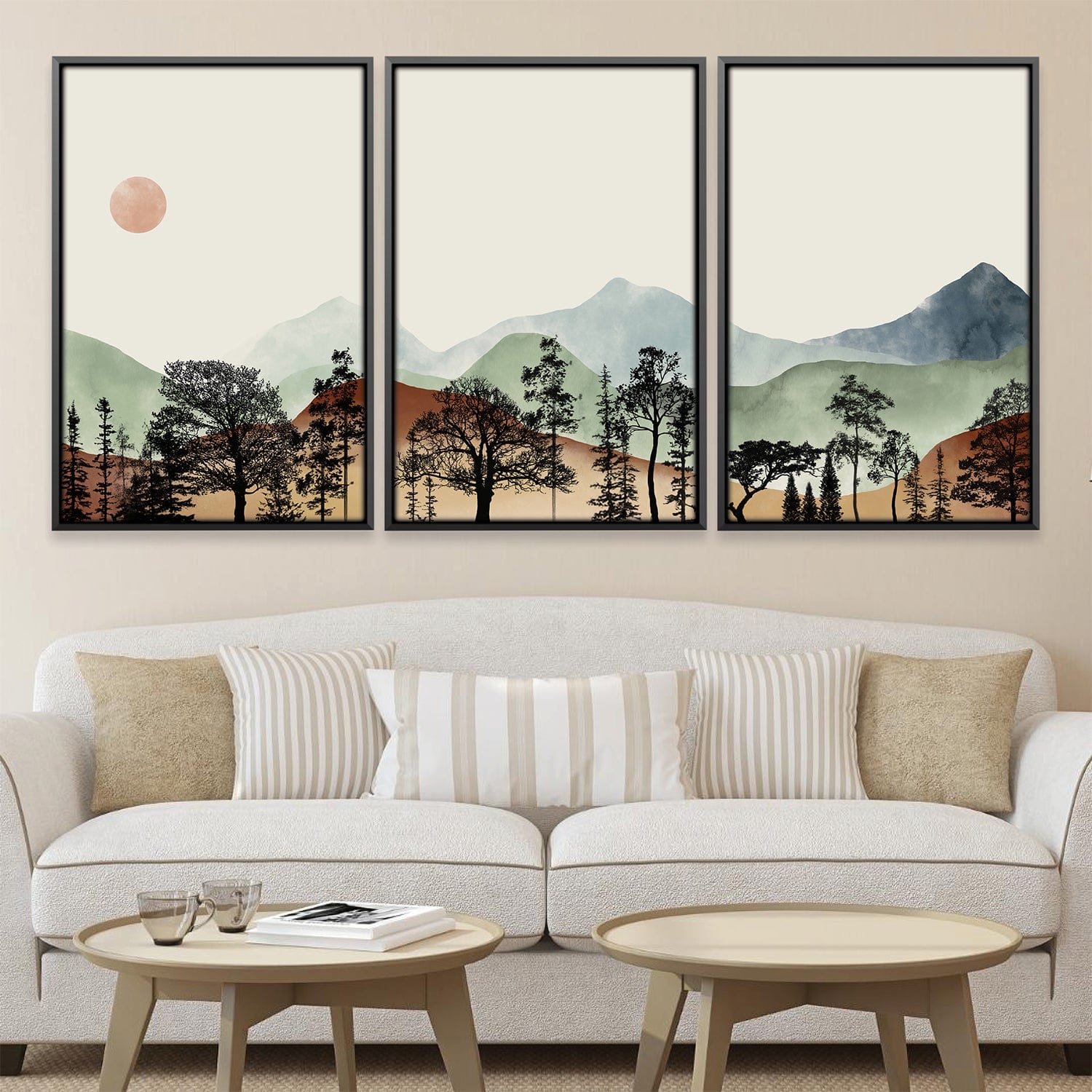 Beige Skies Canvas Art Clock Canvas