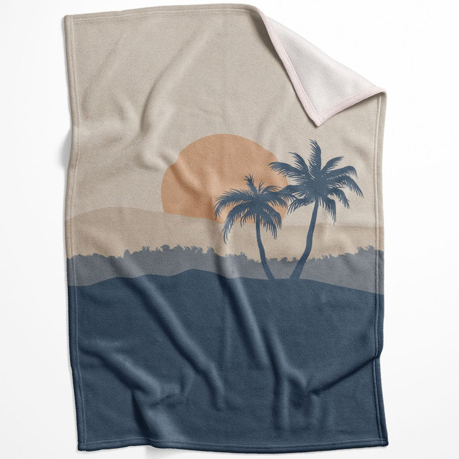 Beige Tropics A Blanket Blanket 75 x 100cm Clock Canvas