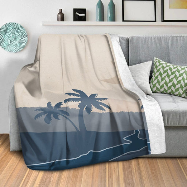 Beige Tropics C Blanket Blanket Clock Canvas