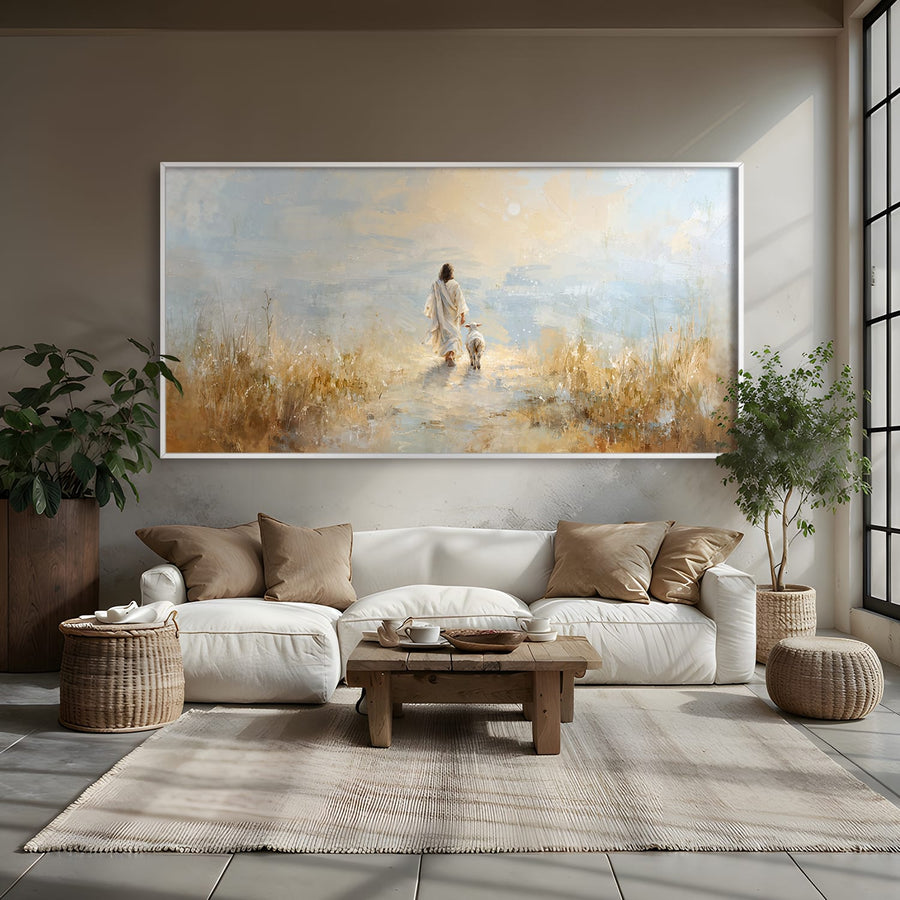 Beside the Good Shepherd Canvas Art 20 x 10in / Canvas Clock Canvas