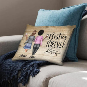 Besties Forever Cushion Customizer Landscape Cushion / Polyester Linen / 48 x 33cm Clock Canvas