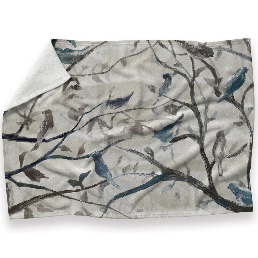 Birds And Branches Blanket Blanket 30 x 40in Clock Canvas