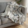Birds And Branches Blanket Blanket Clock Canvas