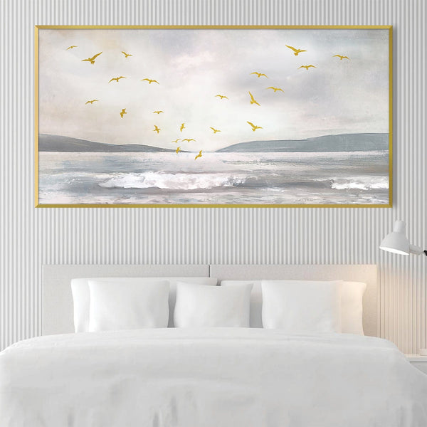 Birds by the Sea Canvas Art Clock Canvas