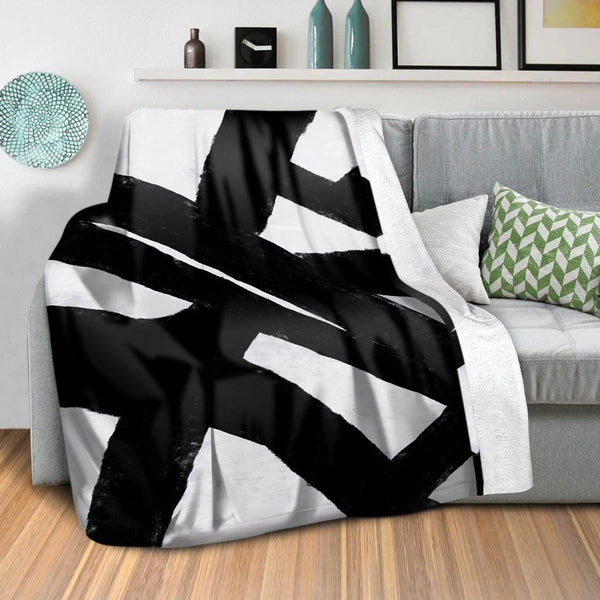Black Abstracted Blanket Blanket Clock Canvas