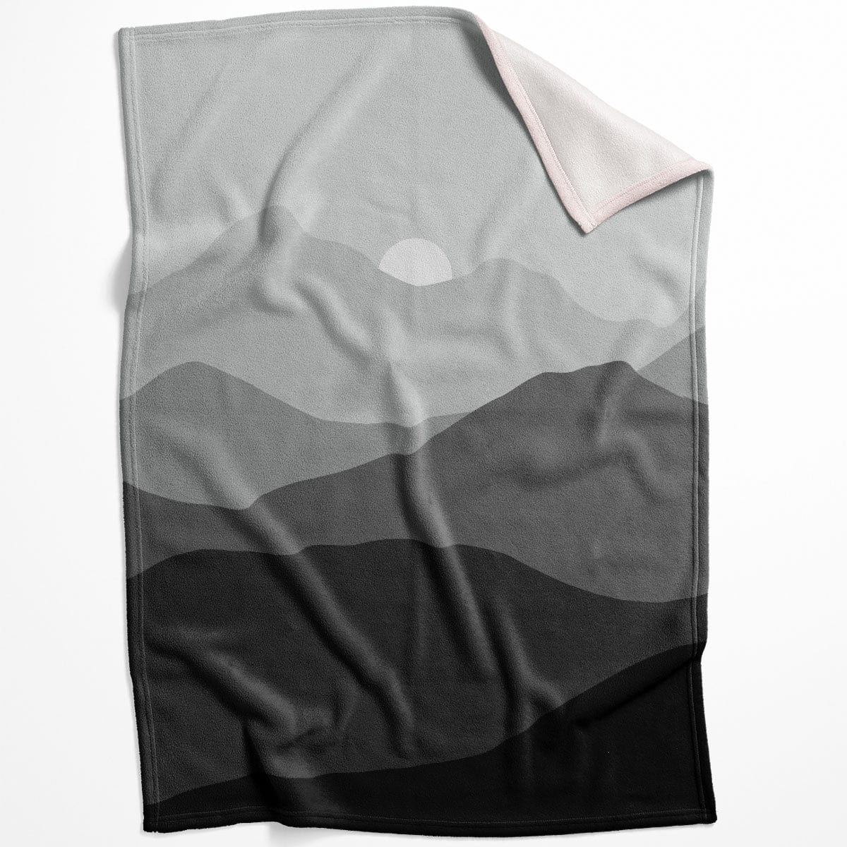 Black and White Mountains Blanket Blanket 75 x 100cm Clock Canvas