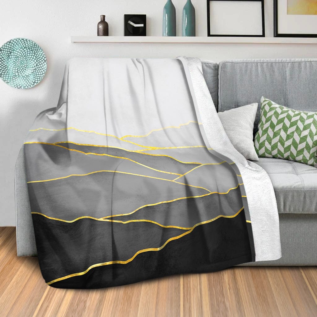 Black Hillside Blanket Blanket Clock Canvas