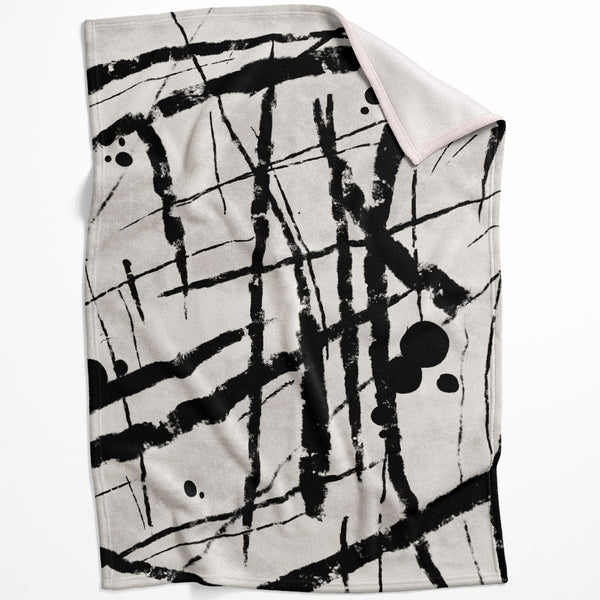 Black Ink Blanket Blanket 75 x 100cm Clock Canvas
