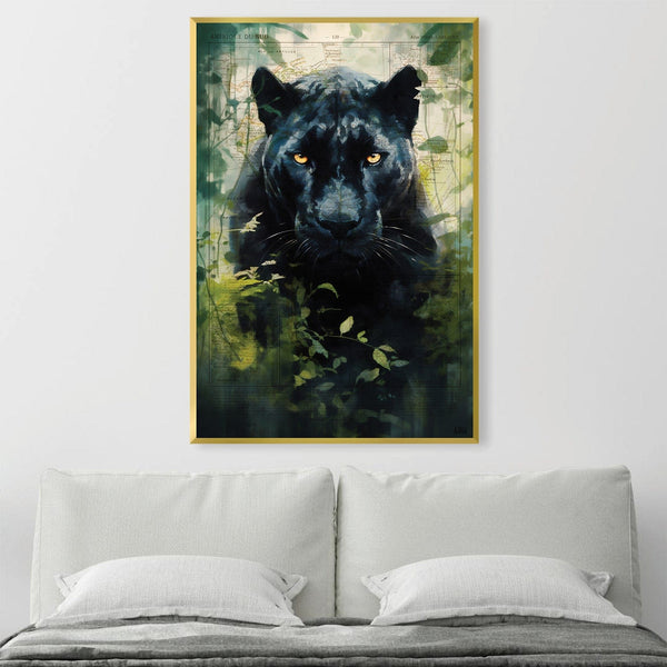 Black Panther Portrait Canvas Art Clock Canvas
