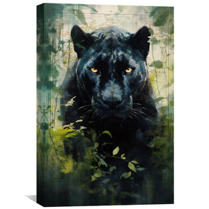 Black Panther Portrait Canvas Art Clock Canvas