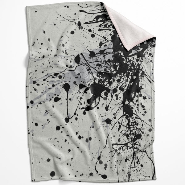 Black Splatter Blanket Blanket 75 x 100cm Clock Canvas