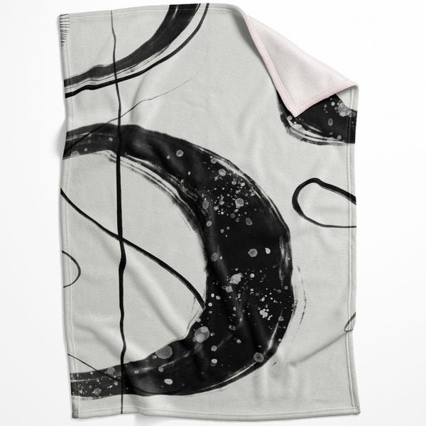 Black Swirls Blanket Blanket 75 x 100cm Clock Canvas