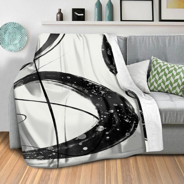 Black Swirls Blanket Blanket Clock Canvas