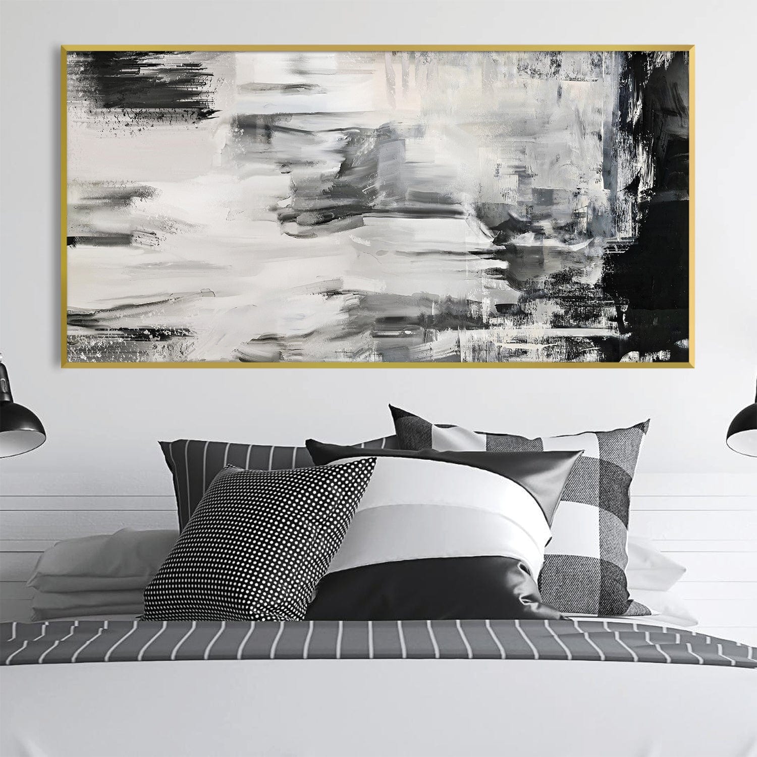 Blanc Layers Canvas Art Clock Canvas