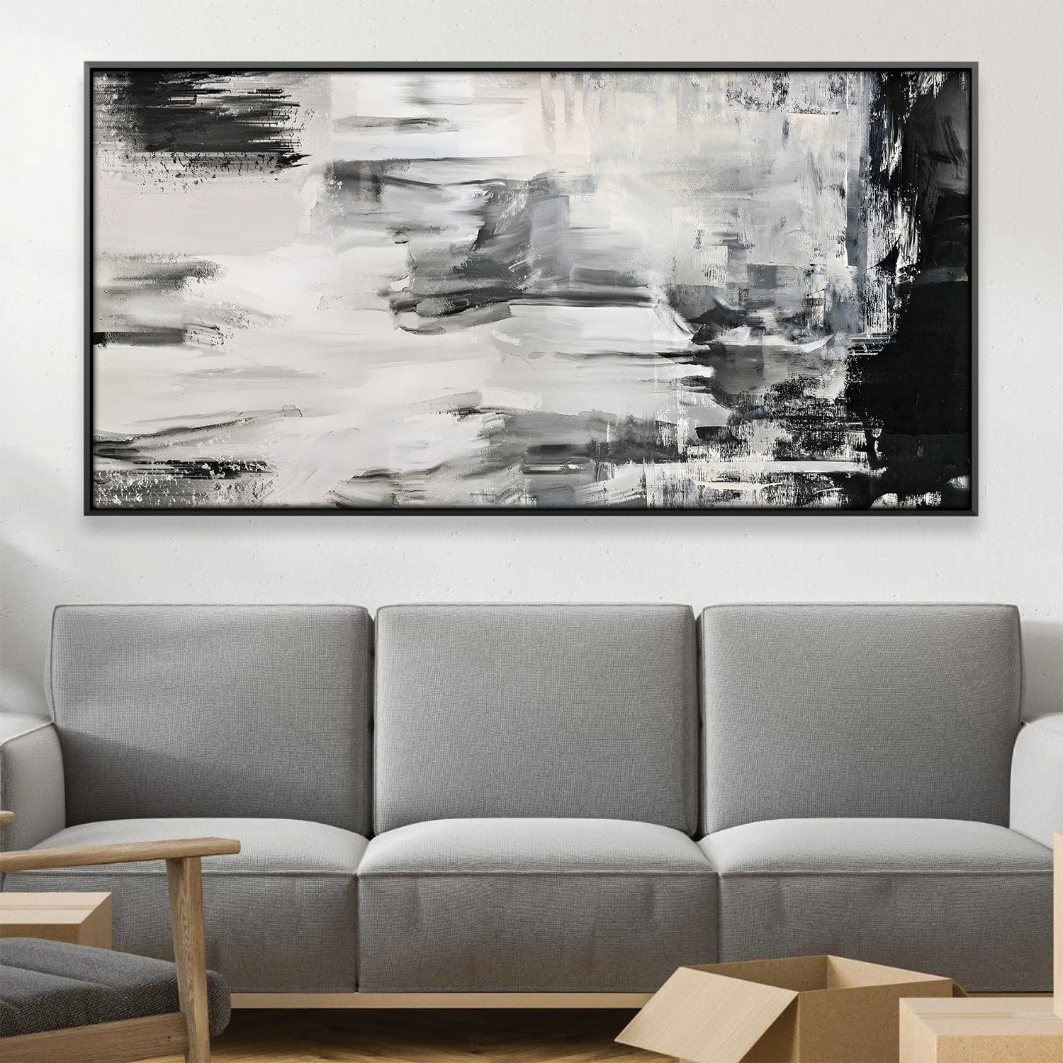 Blanc Layers Canvas Art Clock Canvas