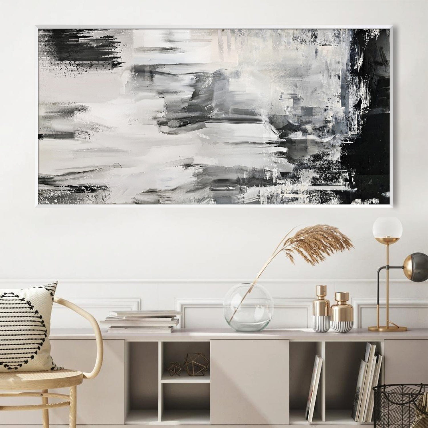 Blanc Layers Canvas Art Clock Canvas