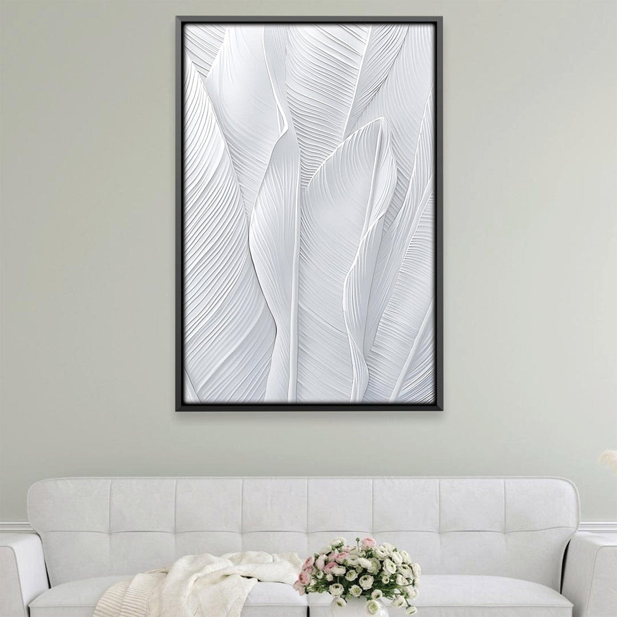 Blanc Leaf Canvas Art Clock Canvas