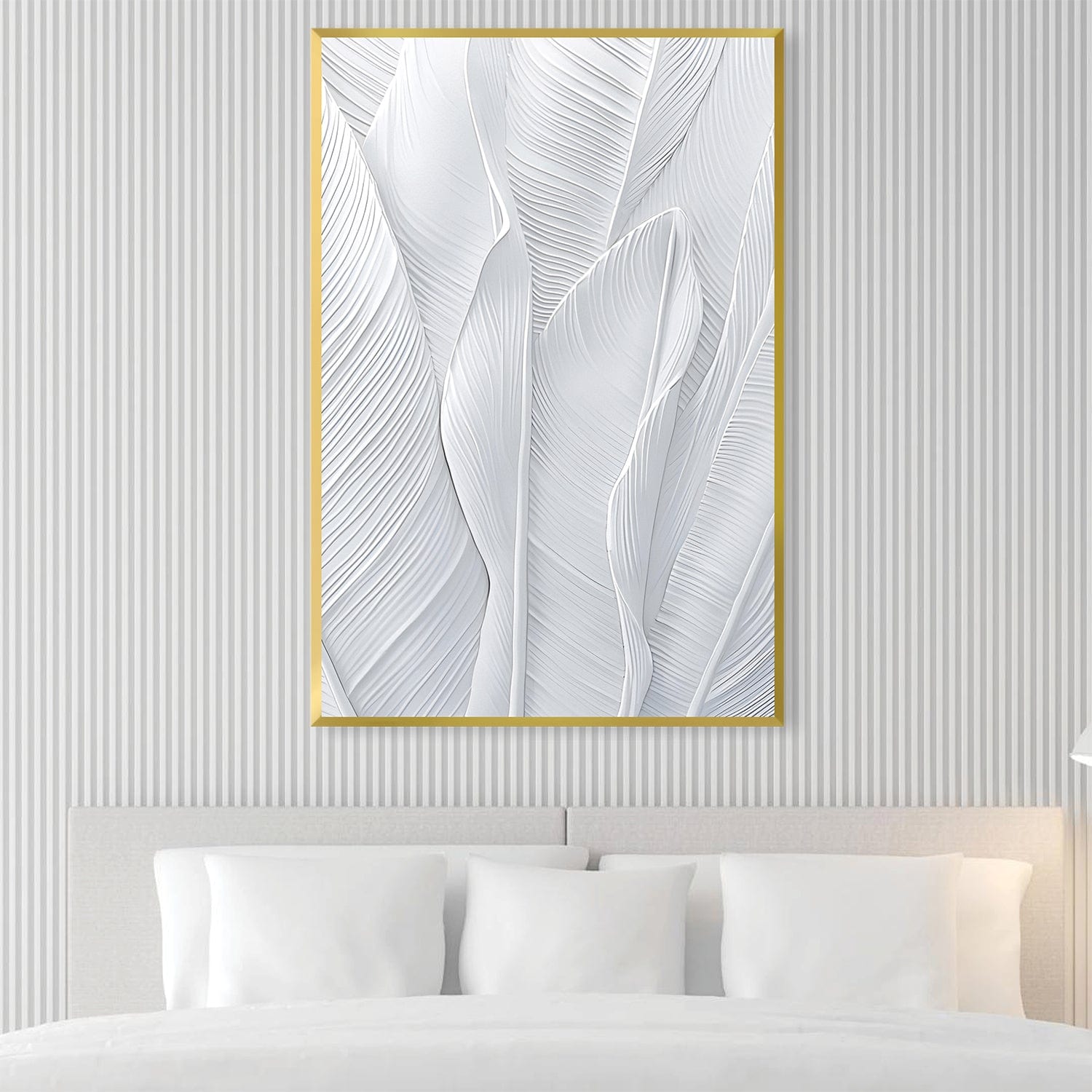 Blanc Leaf Canvas Art Clock Canvas