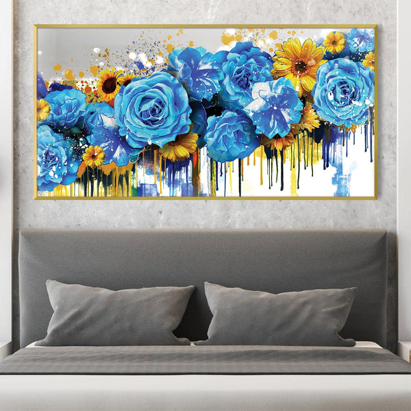 Bloom and Drip Canvas Art Clock Canvas