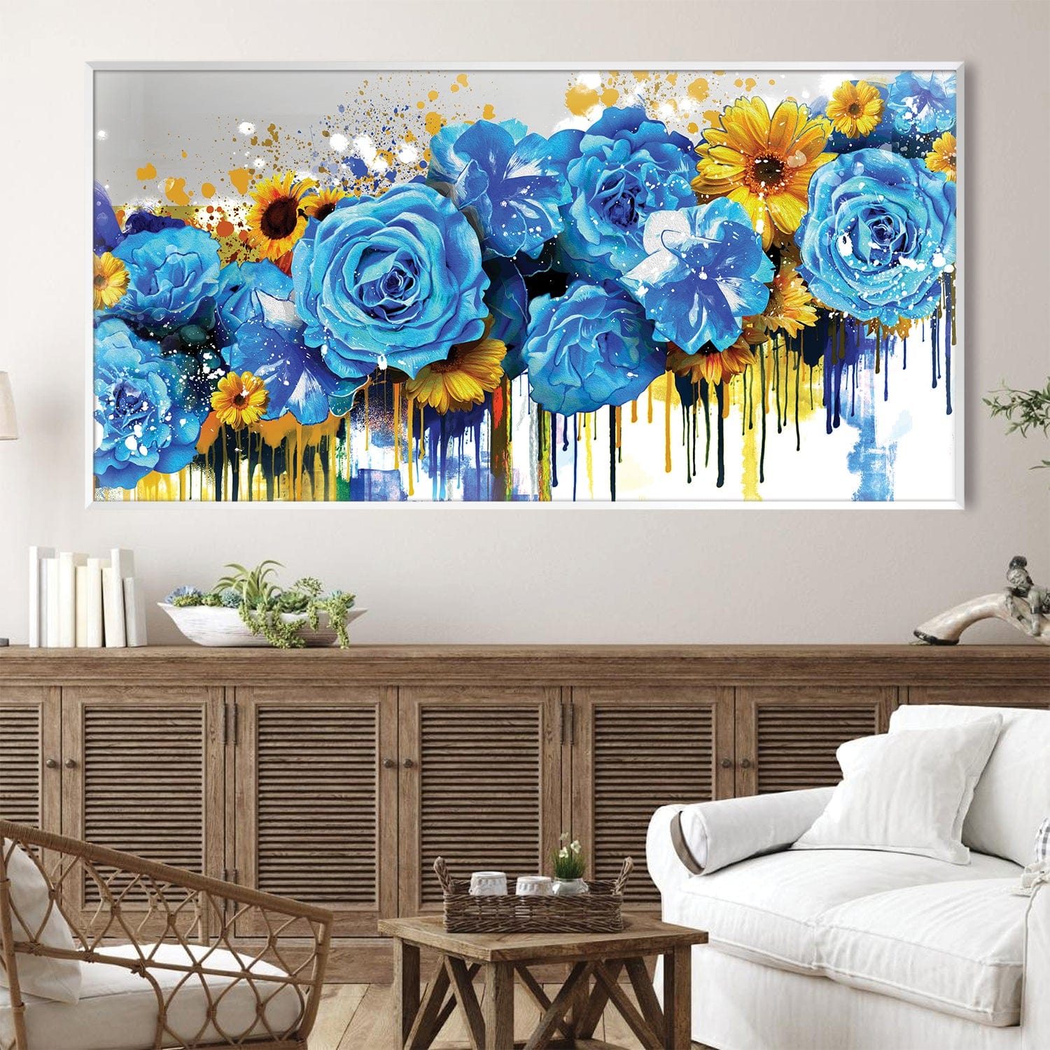 Bloom and Drip Canvas Art Clock Canvas