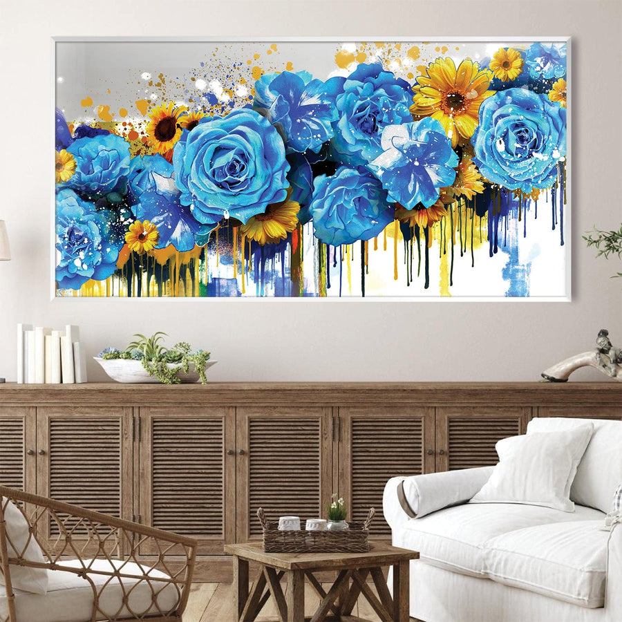 Bloom and Drip Canvas Art Clock Canvas