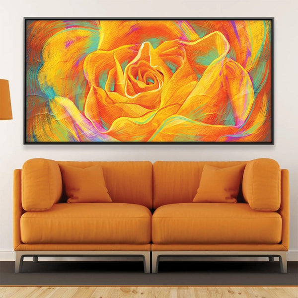 Blooming Orange Canvas Art Clock Canvas