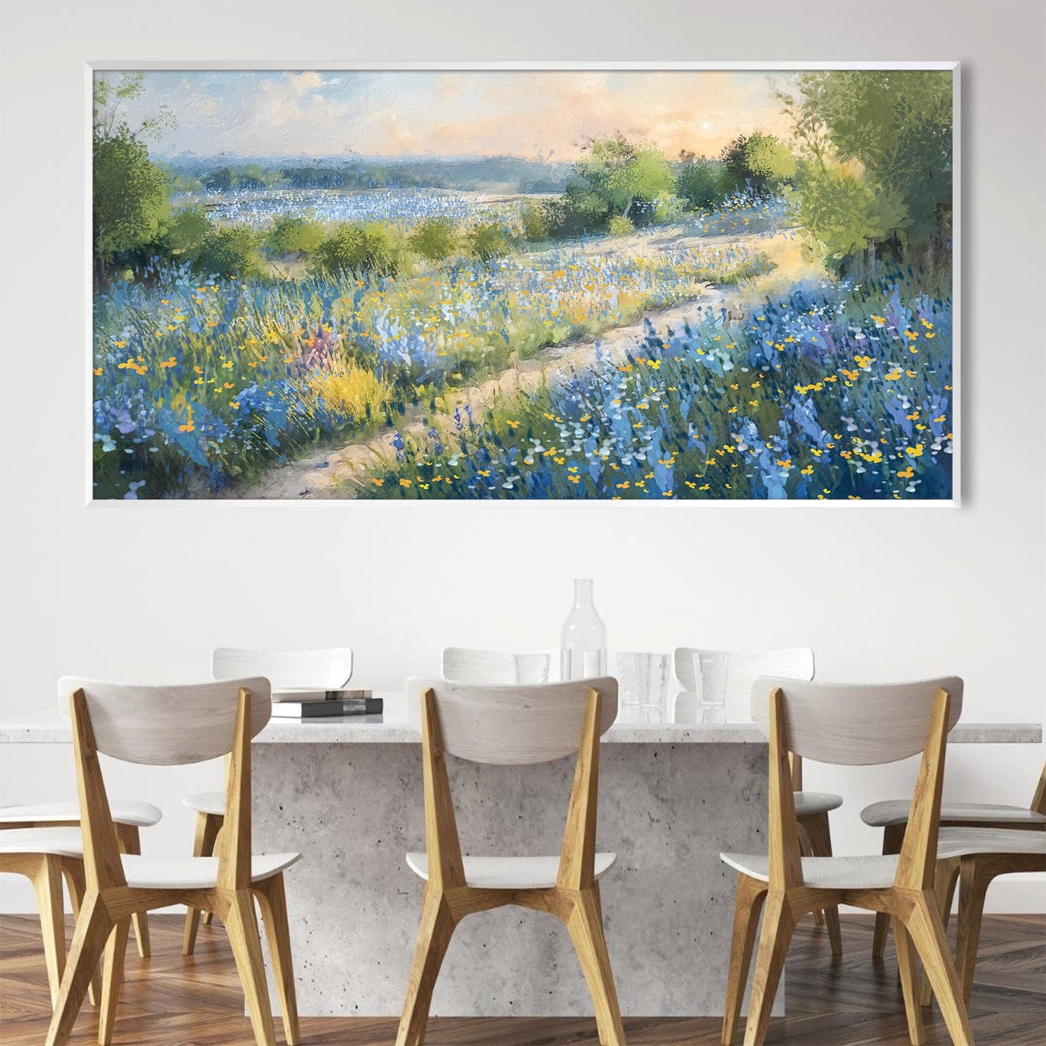 Blooming Vale Canvas Art Clock Canvas
