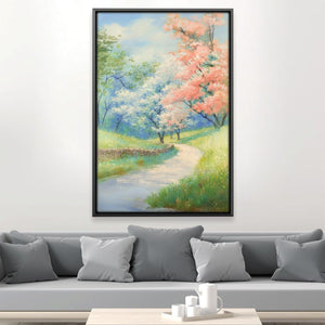 Blossoms Along the Path Canvas Art 12 x 18in / Canvas Clock Canvas
