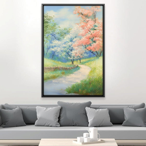 Blossoms Along the Path Canvas Art 12 x 18in / Canvas Clock Canvas