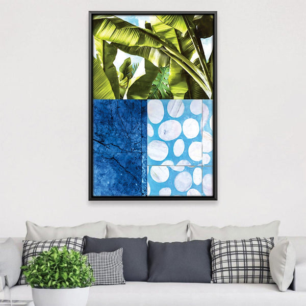 Blue and Green Abstract Canvas Art 30 x 45cm / Unframed Canvas Print Clock Canvas