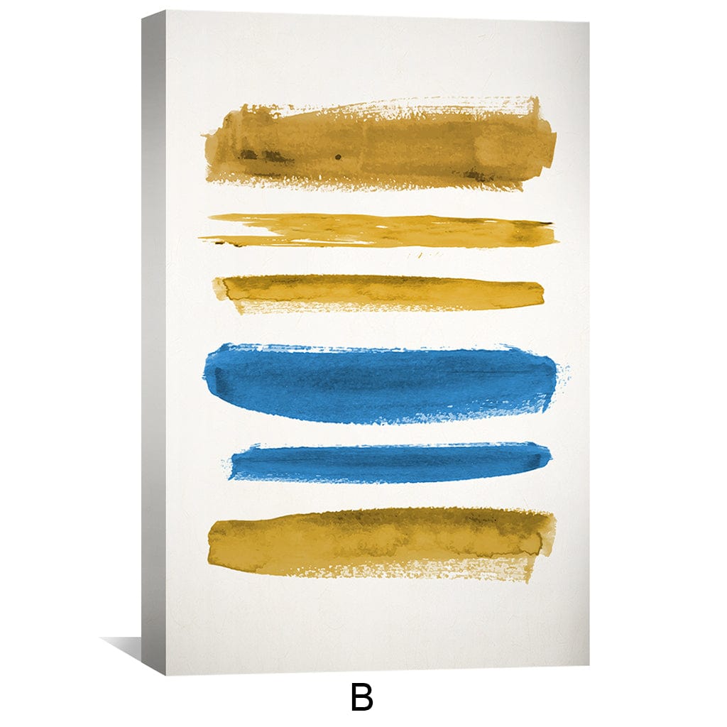 Blue and Yellow Symphony Canvas Art Clock Canvas