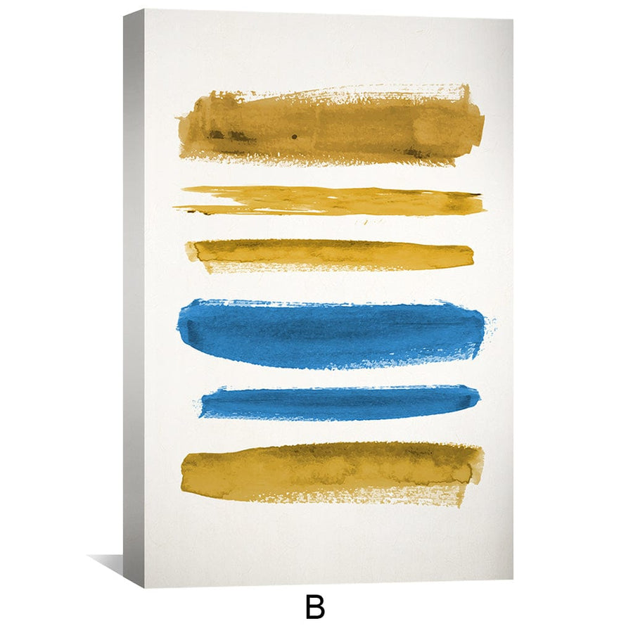 Blue and Yellow Symphony Canvas Art Clock Canvas