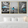 Blue Beaches Canvas Art Clock Canvas