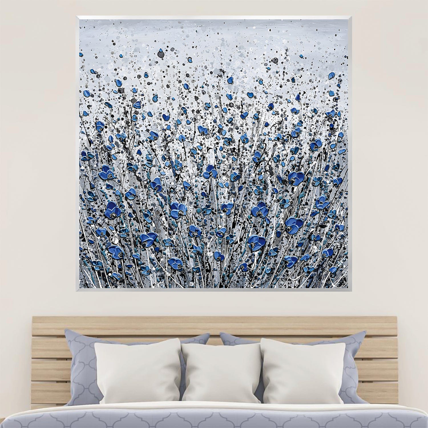 Blue Blossom Canvas Art Clock Canvas