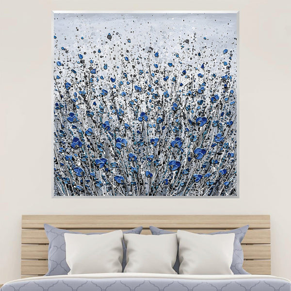 Blue Blossom Canvas Art Clock Canvas