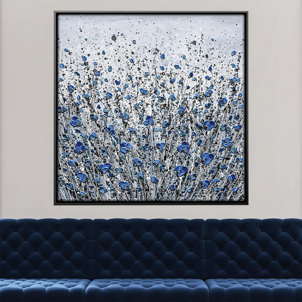 Blue Blossom Canvas Art Clock Canvas