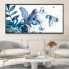 Blue Butterflies in Abstract Eden Canvas Art Clock Canvas