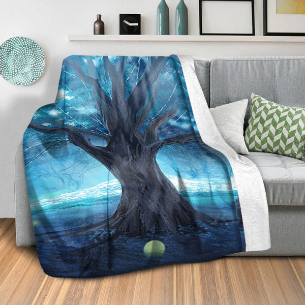 Blue Forest Blanket Blanket Clock Canvas