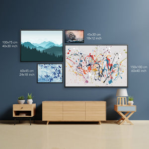 Blue Glitter Canvas Art Clock Canvas