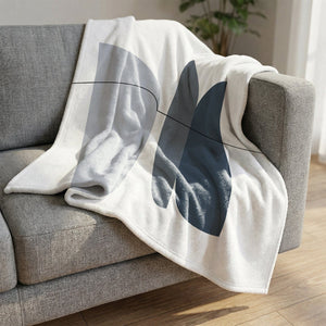 Blue Gray Abstract A Blanket Blanket Clock Canvas