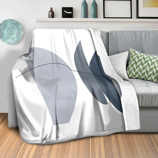 Blue Gray Abstract A Blanket Blanket Clock Canvas