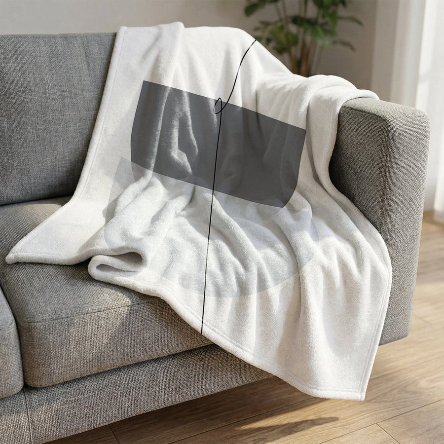 Blue Gray Abstract B Blanket Blanket Clock Canvas