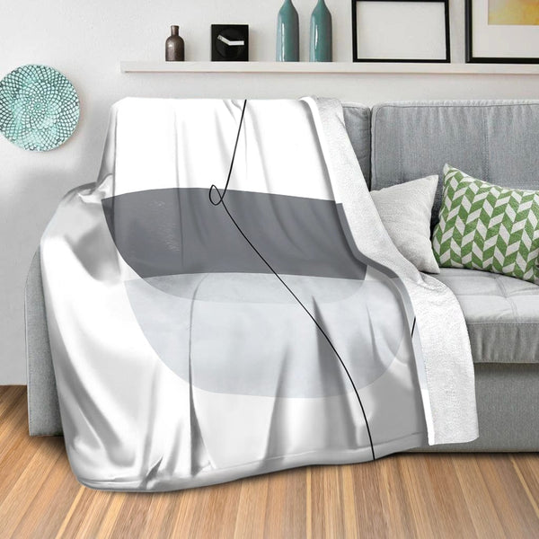Blue Gray Abstract B Blanket Blanket Clock Canvas